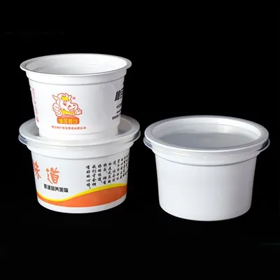 Jednorazowy biały kubek do zupy Congee z pokrywką